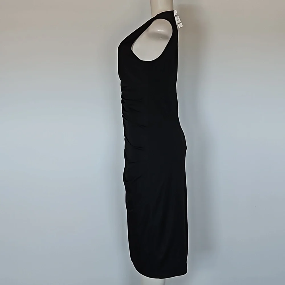 INC International Concepts sleeveless black ruched front dress-L - Picture 3 of 8